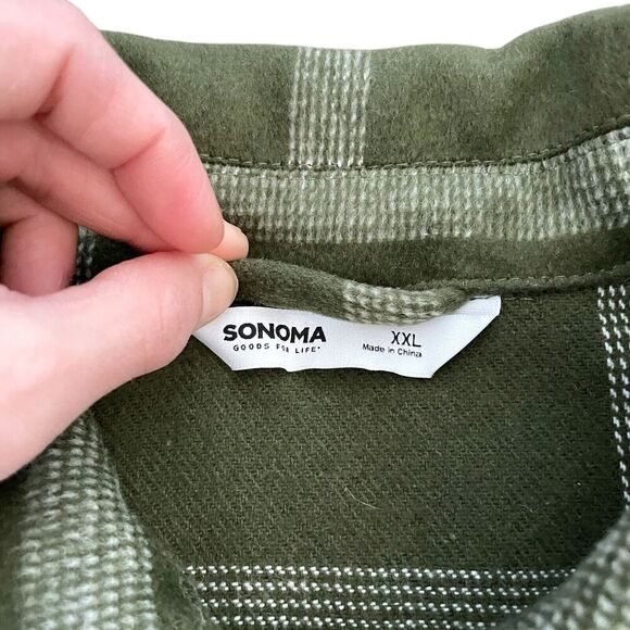 EUC Sonoma Green Plaid Flannel Shacket Womens XXL Outdoor Thermal Jacket‎ $74 - Picture 6 of 11